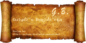 Gulyás Boglárka névjegykártya